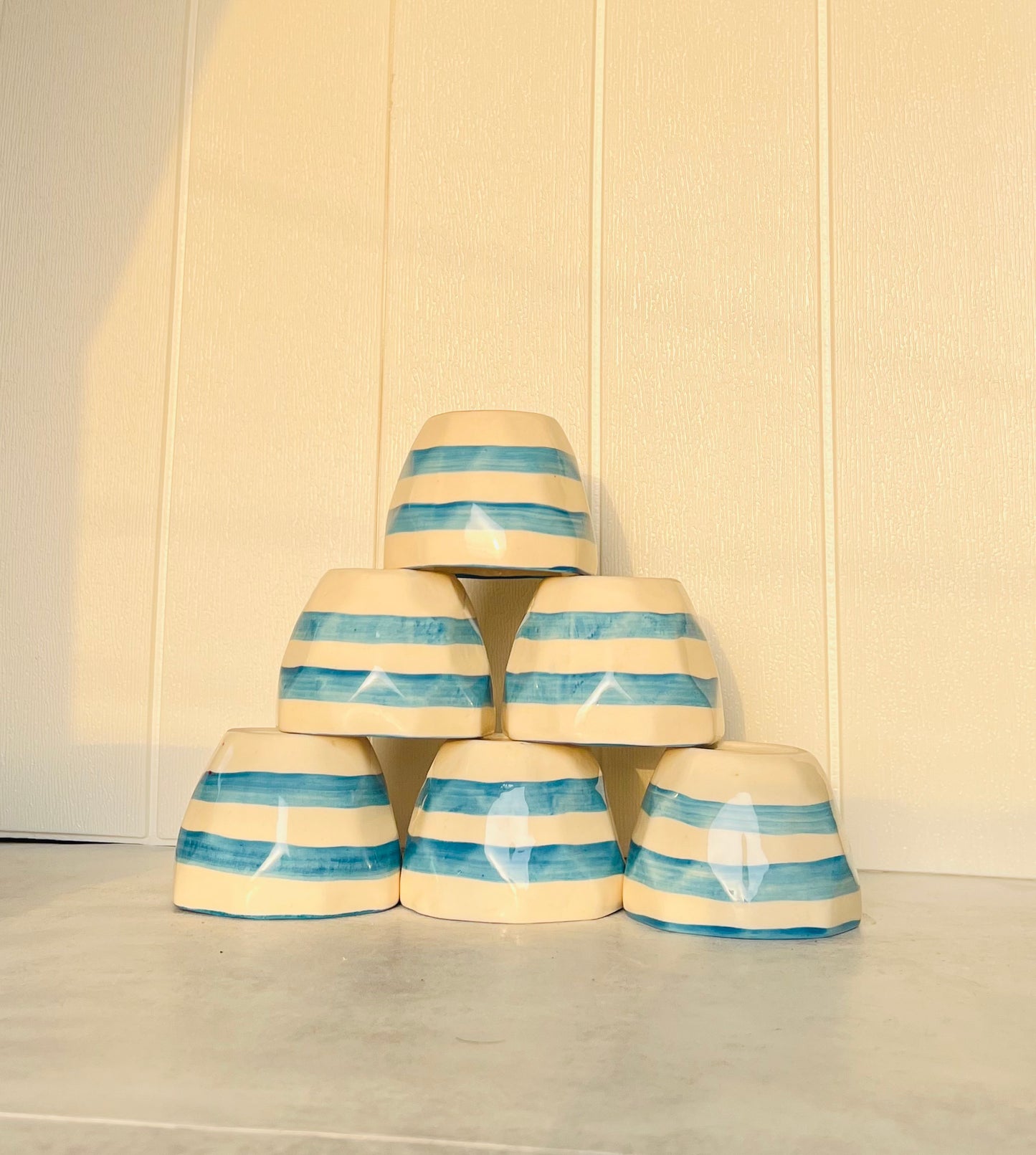 Cloud Stripe Cup & Coaster Set – Set of 12