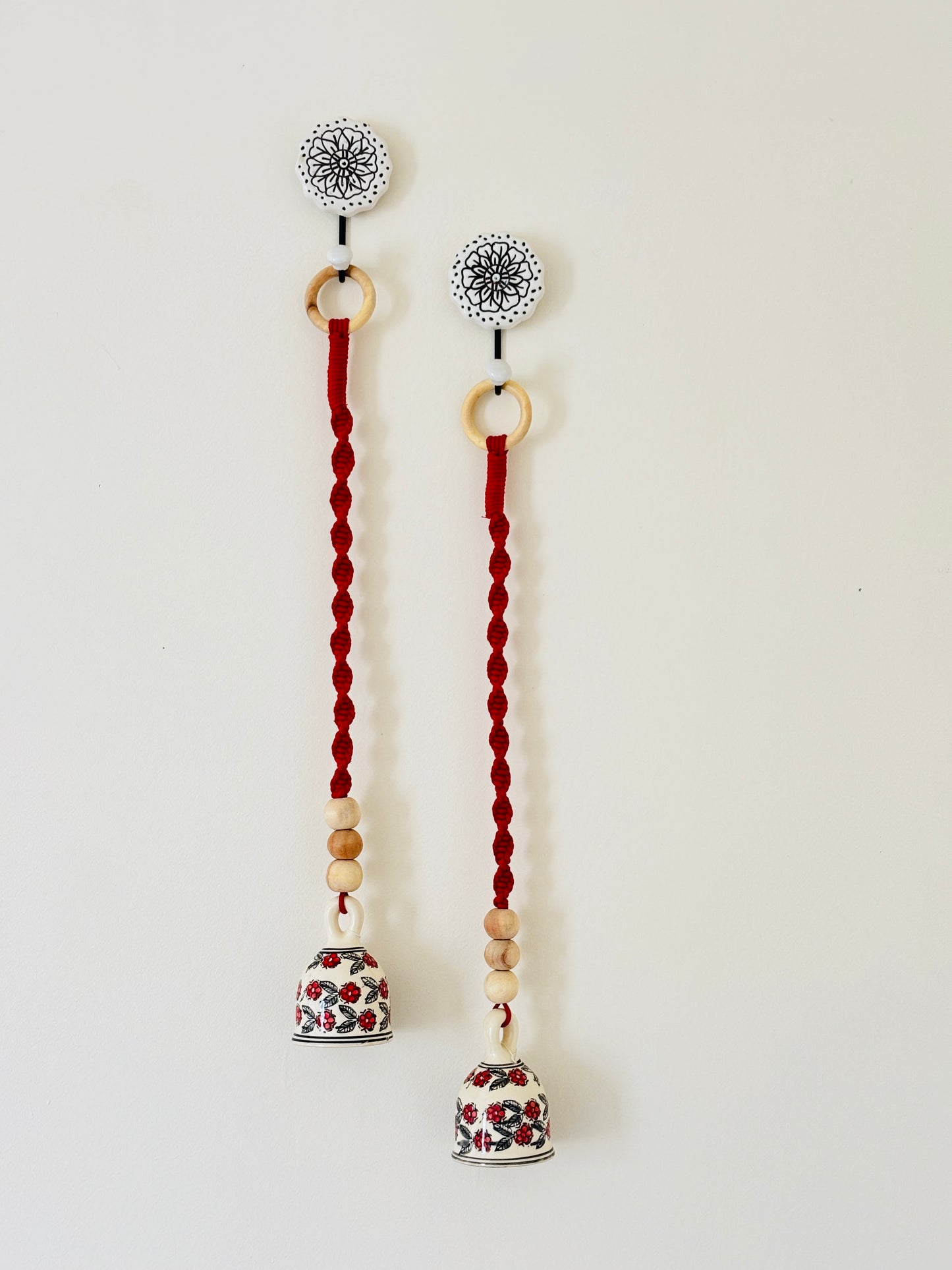 Red Floral Single Bell – Set of 2