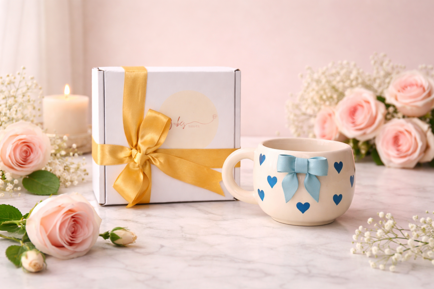 The Blue Bow Blush Mug