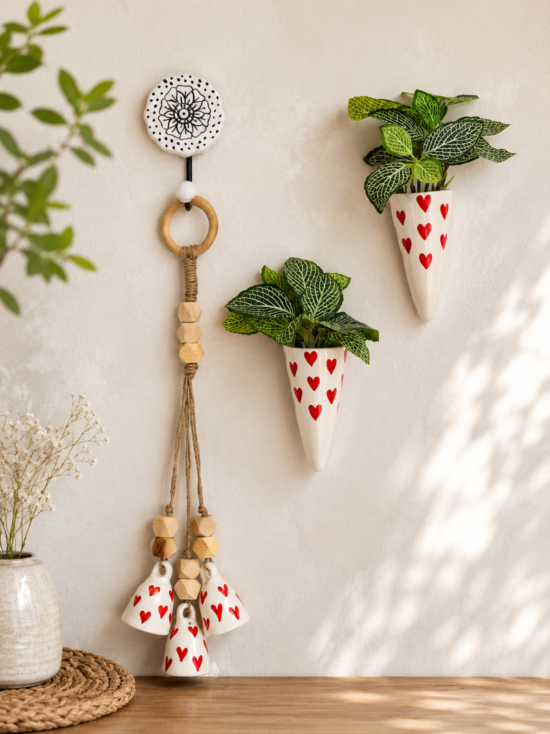 Bell +  Ceramic Planter Set