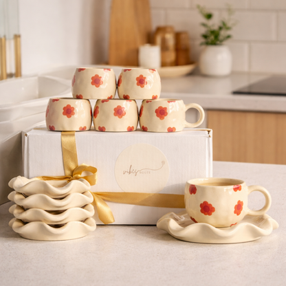 Berry Bloom Print Cup & Coaster Set 🌸