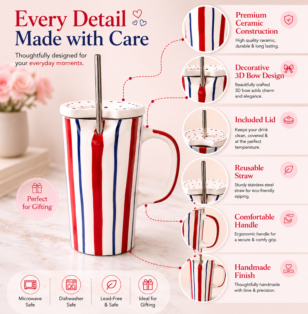Red & Blue Stripe Sipper – Set of 1