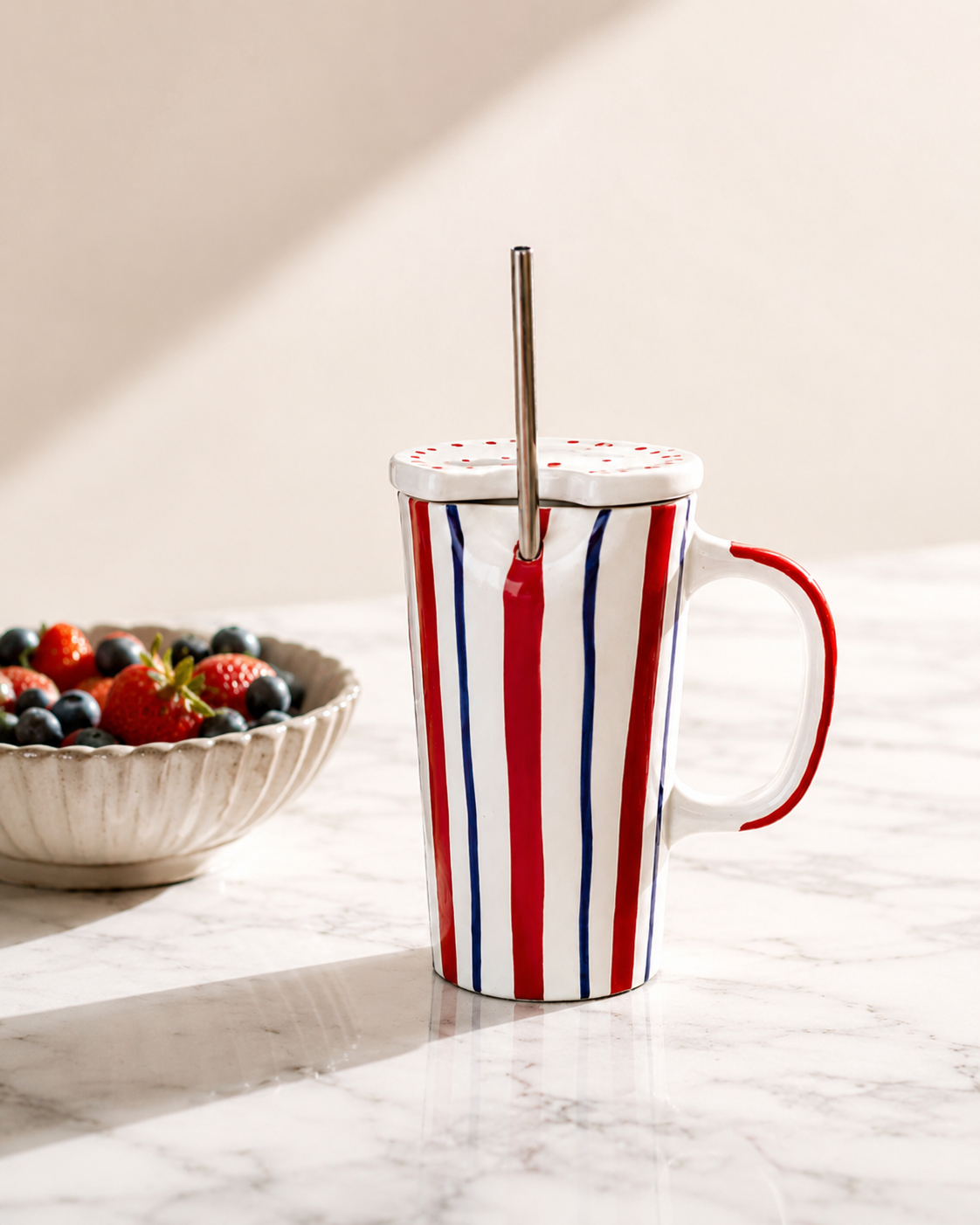 Red & Blue Stripe Sipper – Set of 1