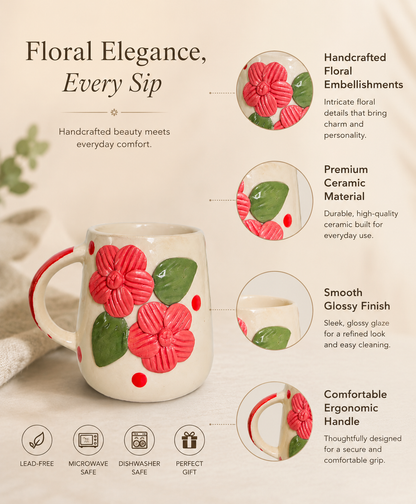 3D Couple Flower Mug