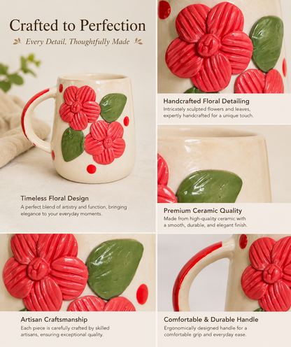 3D Couple Flower Mug