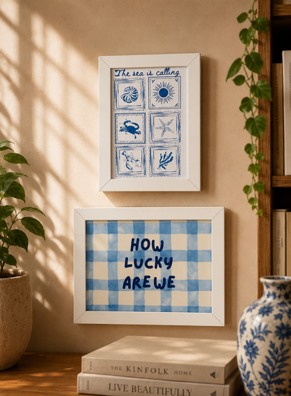 Boho Blue Luck Wall Set
