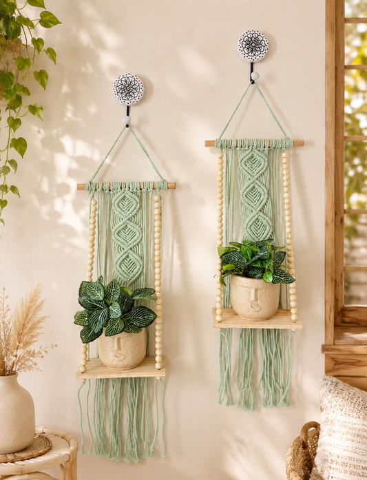 Soul Weave Planter Hanger – Mint Green (Set of 2)