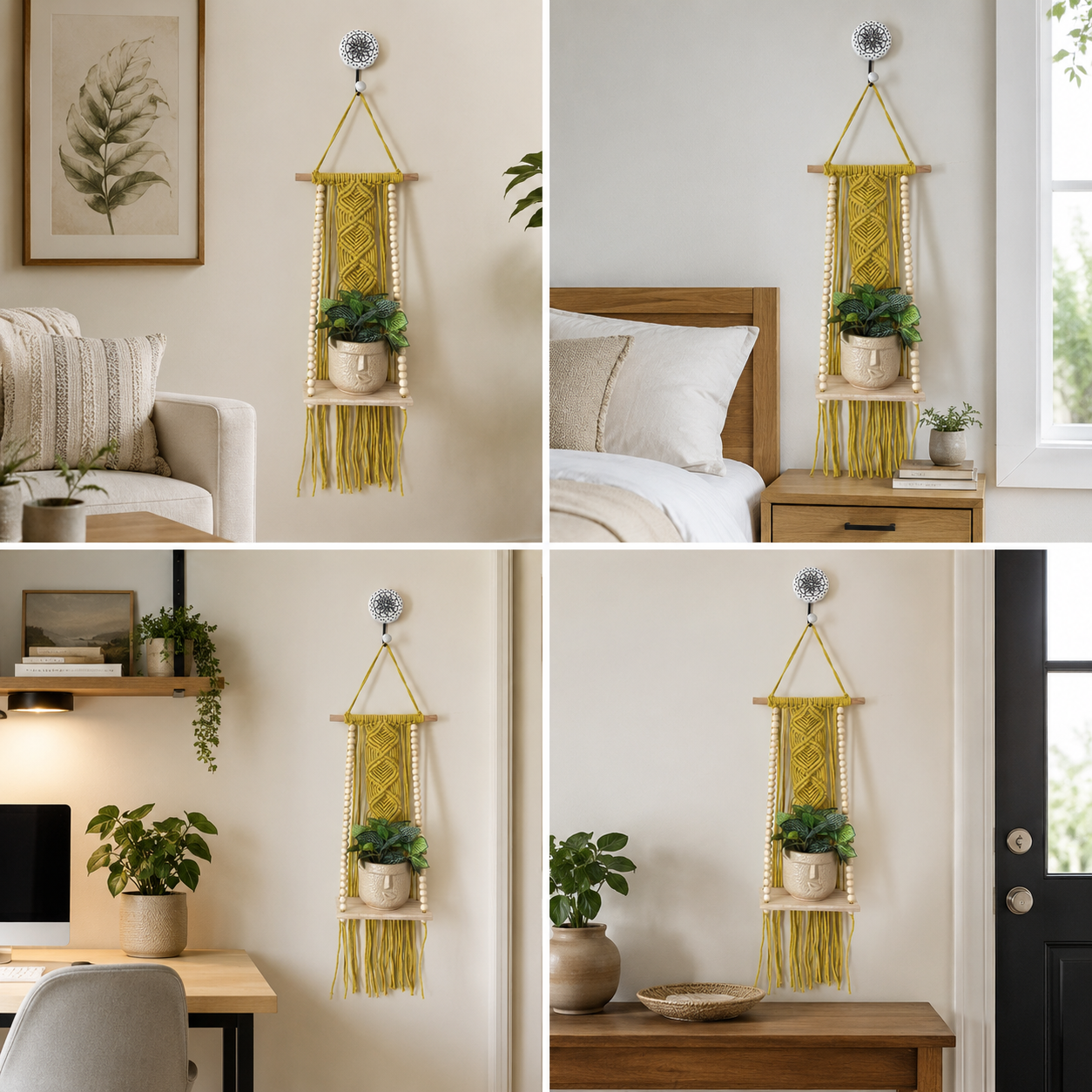 Soul Weave Planter Hanger – Lime Yellow (Set of 2)