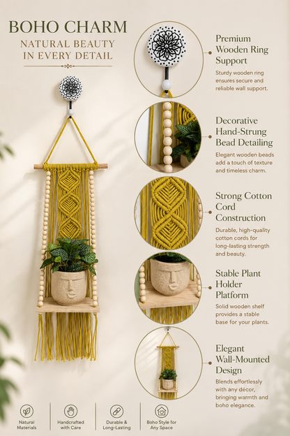 Soul Weave Planter Hanger – Lime Yellow (Set of 2)