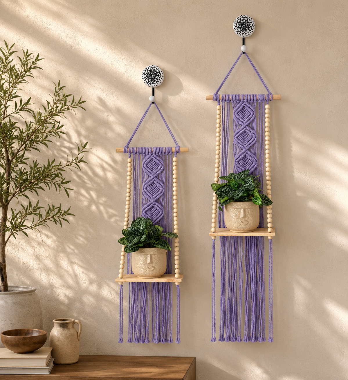 Soul Weave Planter Hanger – Lavender (Set of 2)