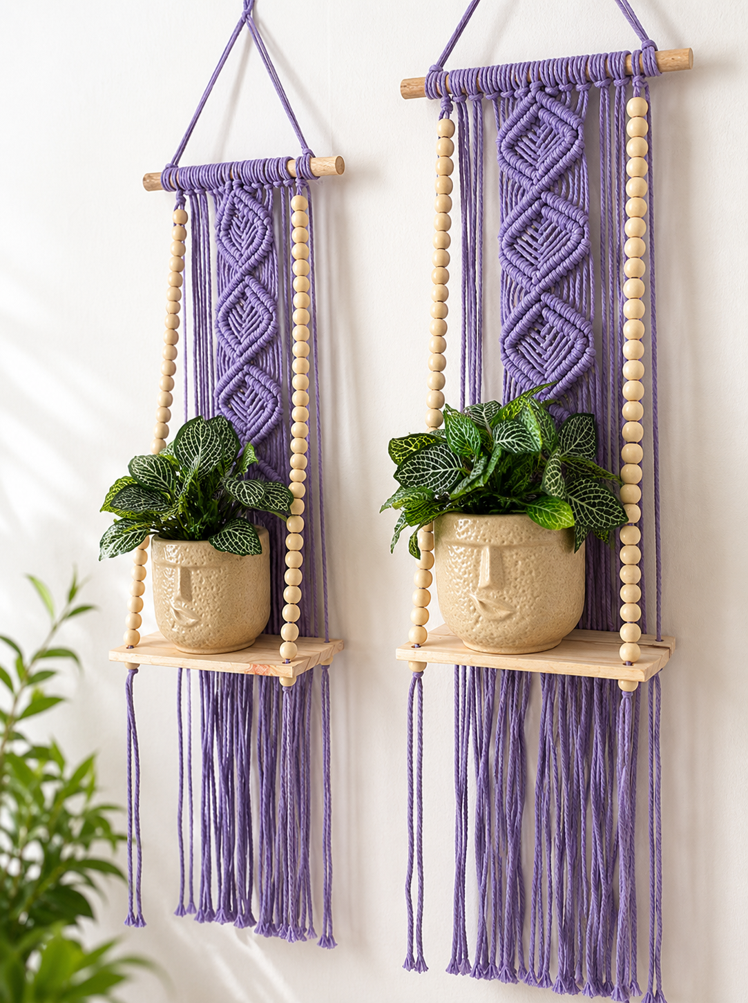 Soul Weave Planter Hanger – Lavender (Set of 2)