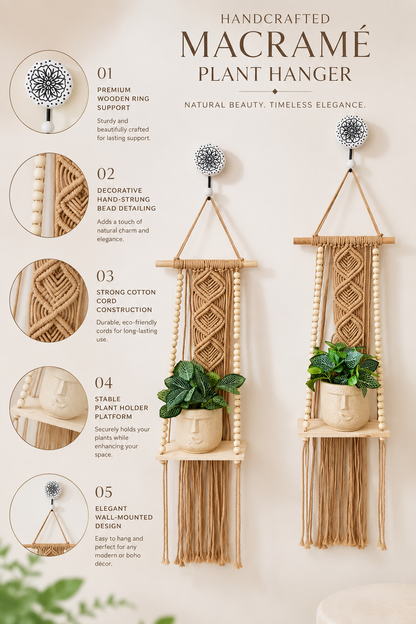 Soul Weave Planter Hanger – Caramel Brown (Set of 2)