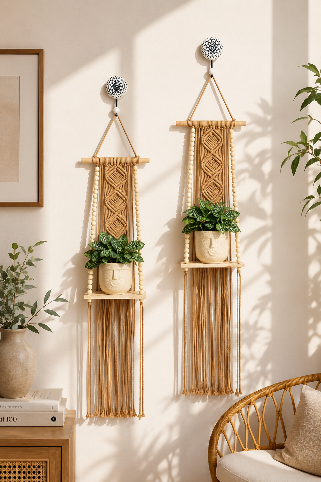 Soul Weave Planter Hanger – Caramel Brown (Set of 2)
