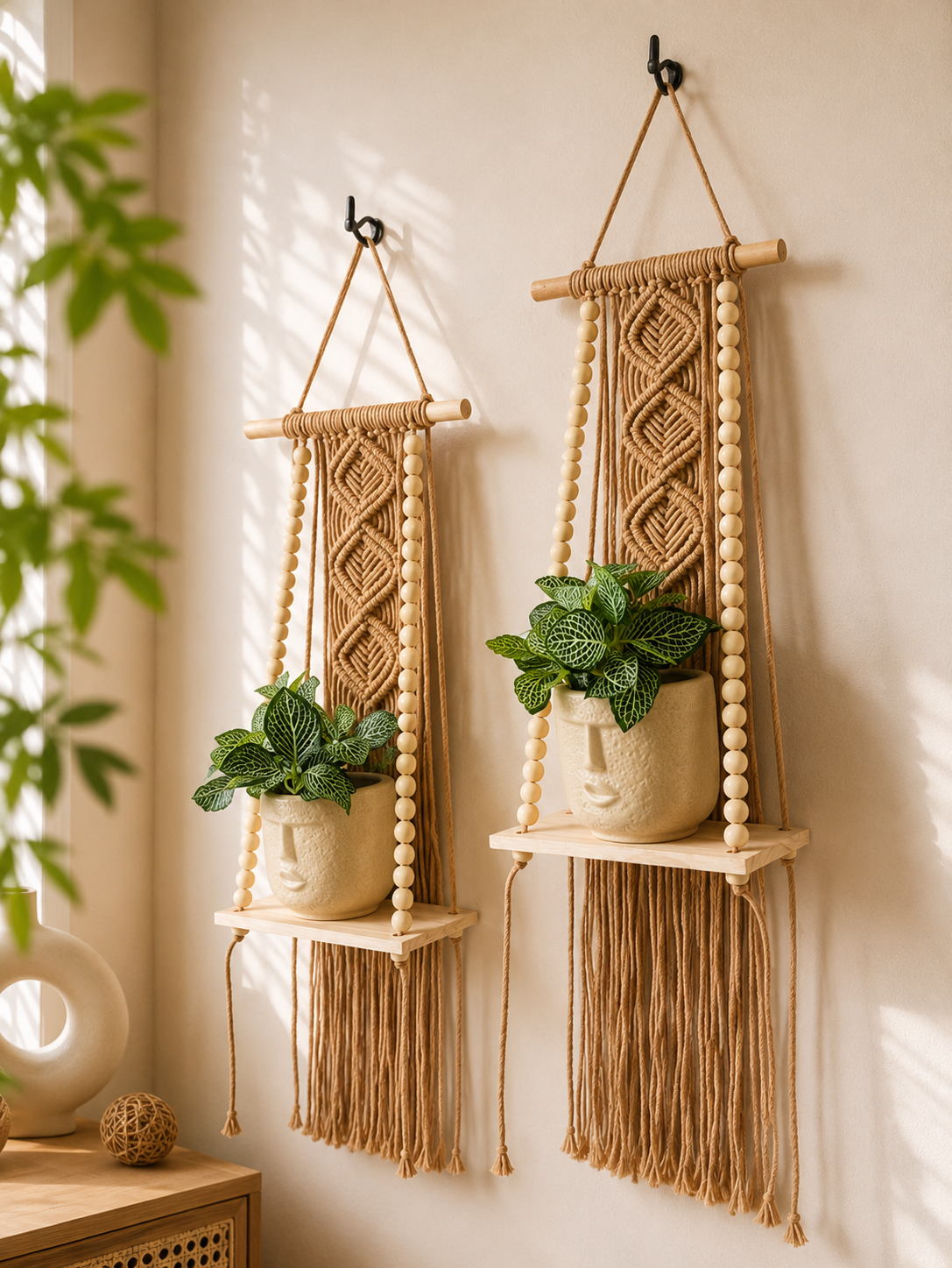 Soul Weave Planter Hanger – Caramel Brown (Set of 2)