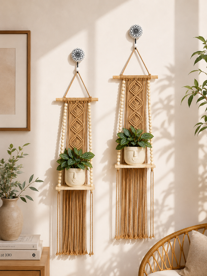 Soul Weave Planter Hanger – Caramel Brown (Set of 2)