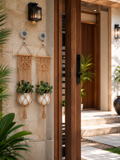 Quiet Corner Hanging Planter Set –  Caramel Brown