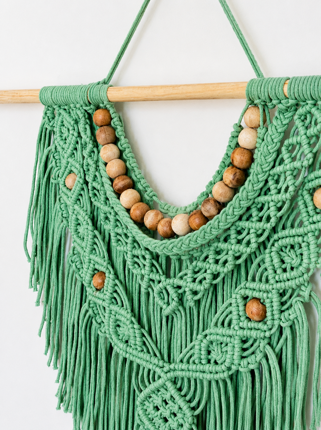 Boho Macramé Wall Hanging – Sage Green
