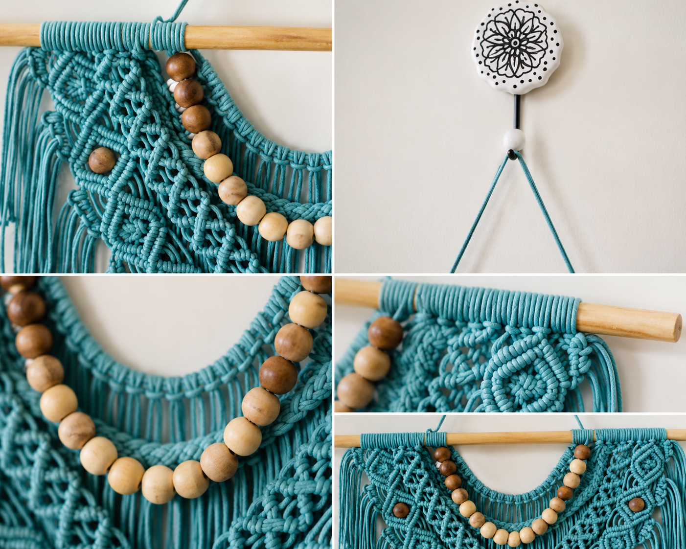 Boho Macramé Wall Hanging – Cloud Blue