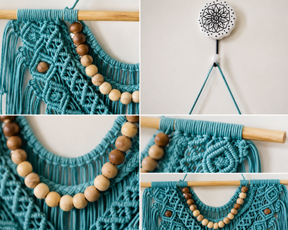 Boho Macramé Wall Hanging – Cloud Blue