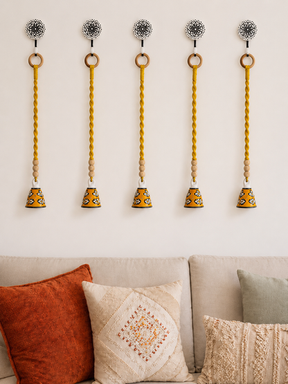 Modern Yellow Cone Bell – Set of 5