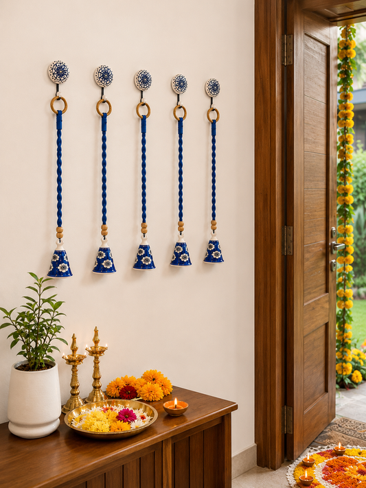 Modern Blue Cone Bell – Set of 5