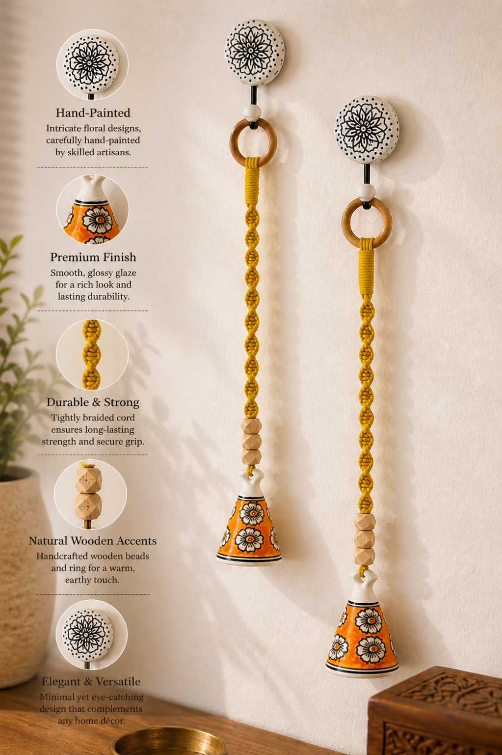 Modern Yellow Cone Bell – Set of 2