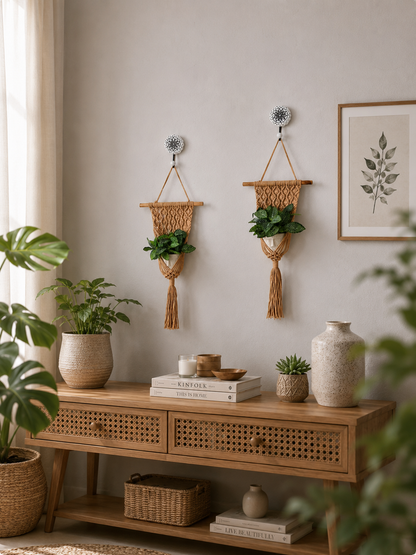 Peace Knot Planter Hanger Set – Caramel Brown