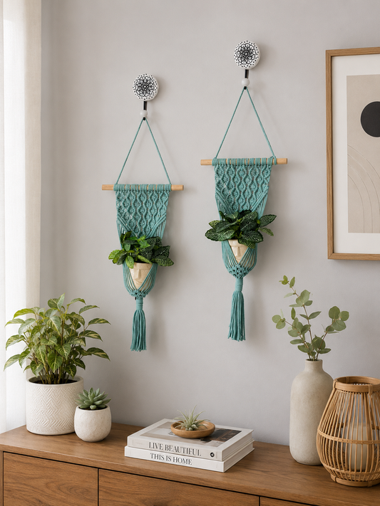 Peace Knot Planter Hanger Set – Cloud Blue