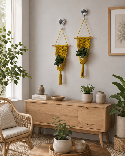 Peace Knot Planter Hanger Set – Sunflower Yellow set