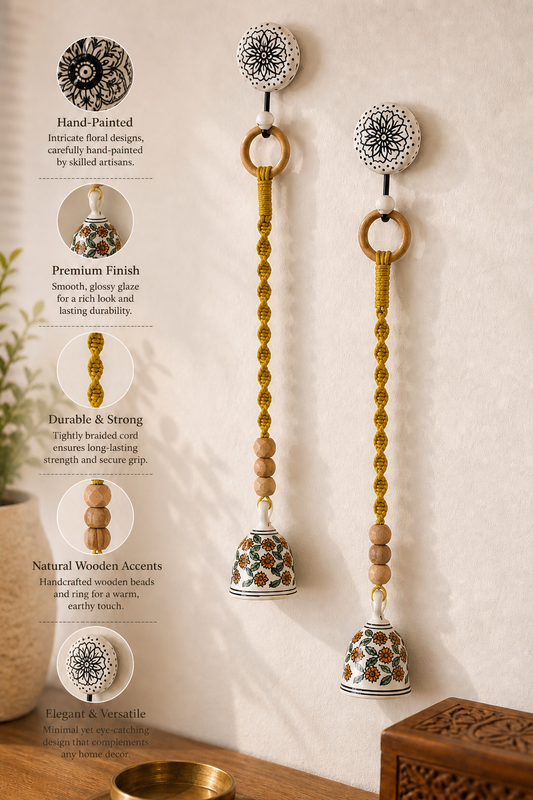 Yellow Floral Single Bell – Set of 2