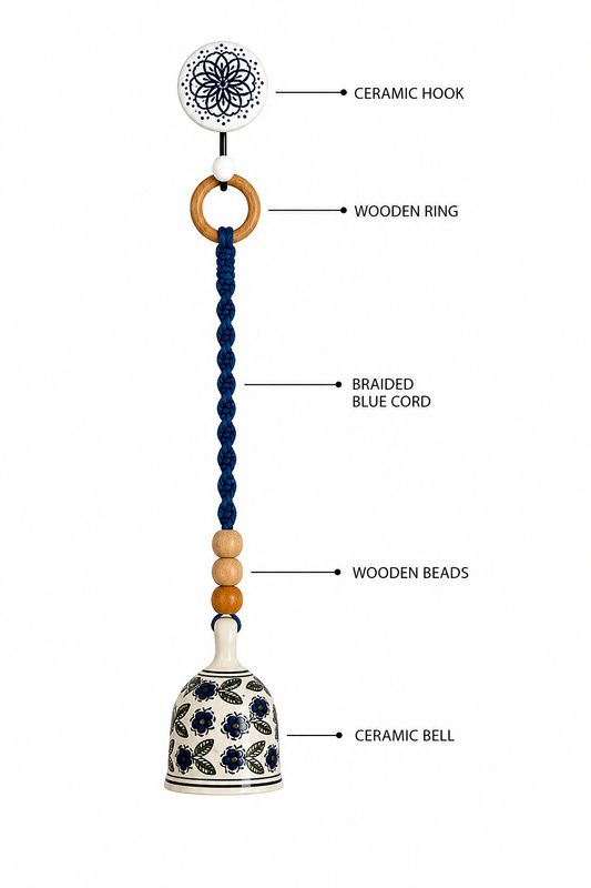 Blue Floral Single Bell – Set of 2