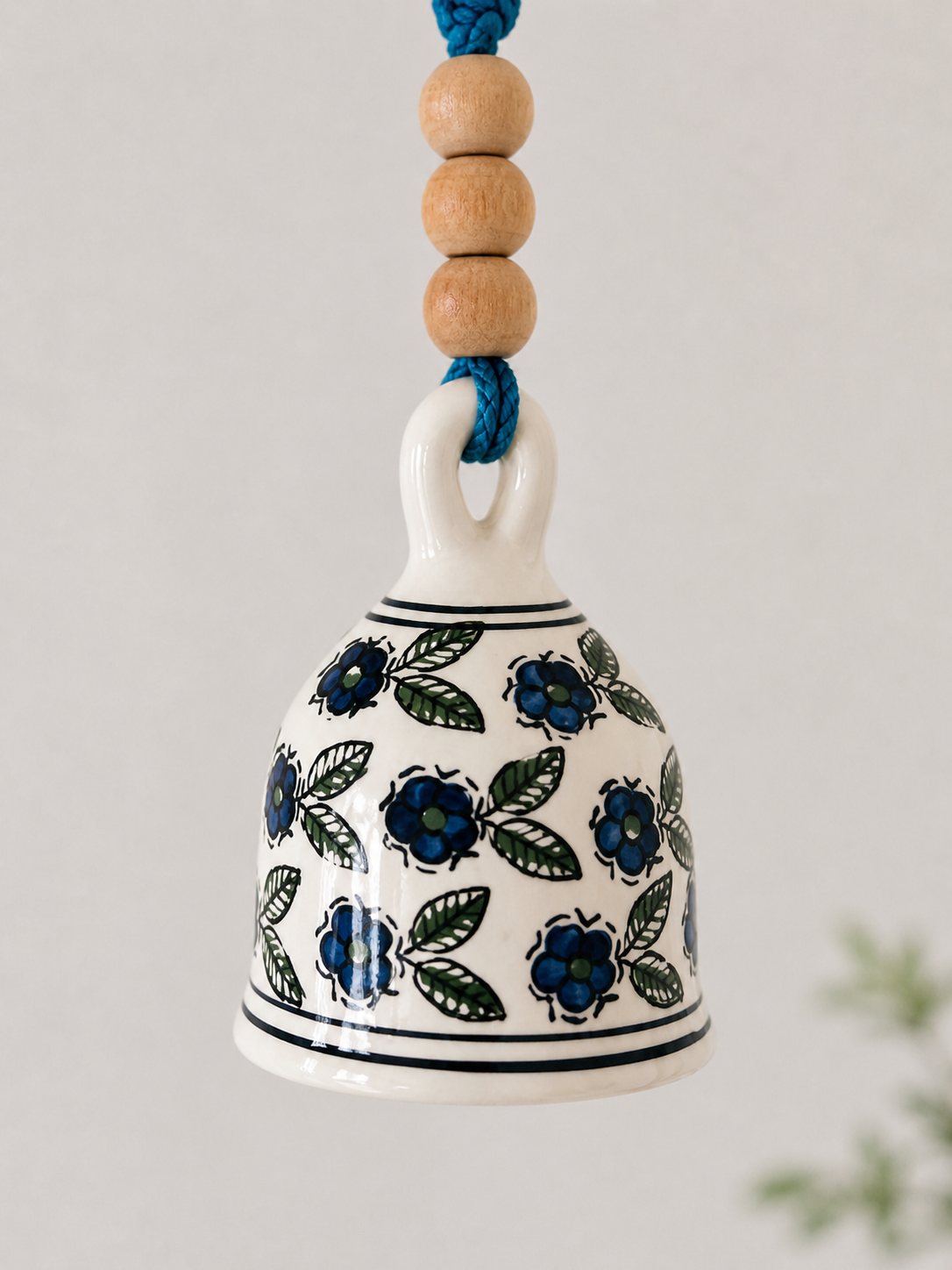 Blue Floral Single Bell – Set of 5