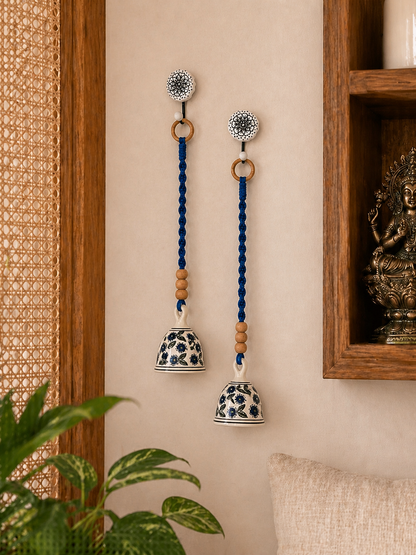 Blue Floral Single Bell – Set of 2