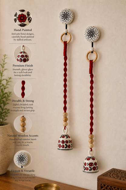 Red Floral Single Bell – Set of 5