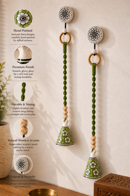 Modern Green Cone Bells – Set of 2