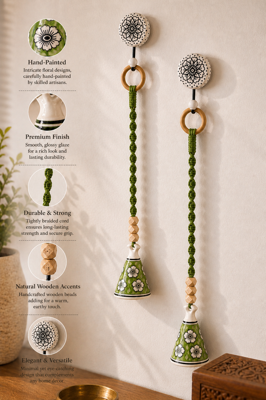 Modern Green Cone Bells – Set of 2