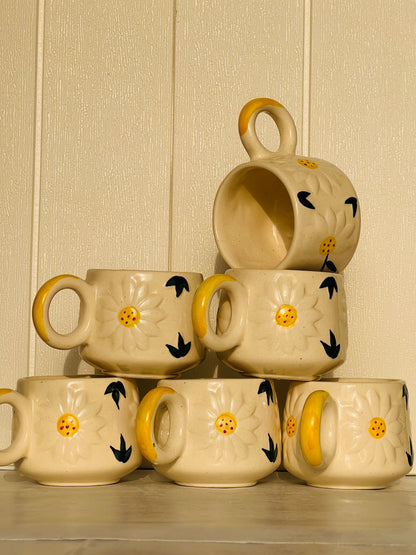 Daisy Bloom Mug Set -Set of 6
