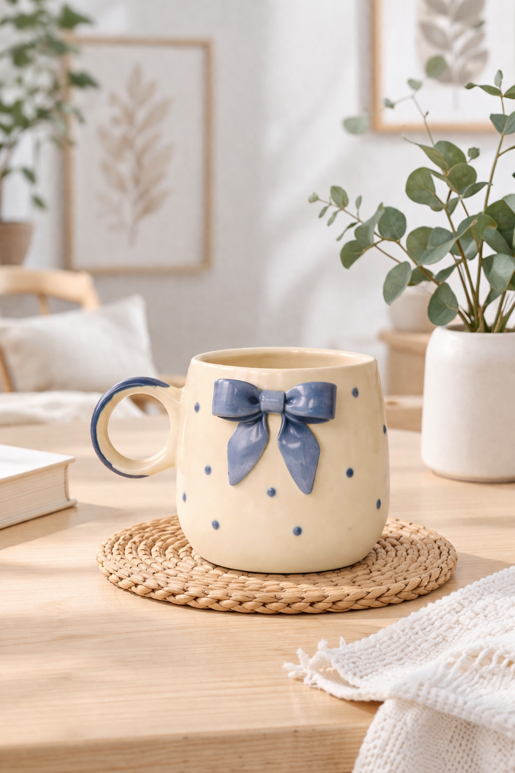 Deep Blue Bow Mug 💙