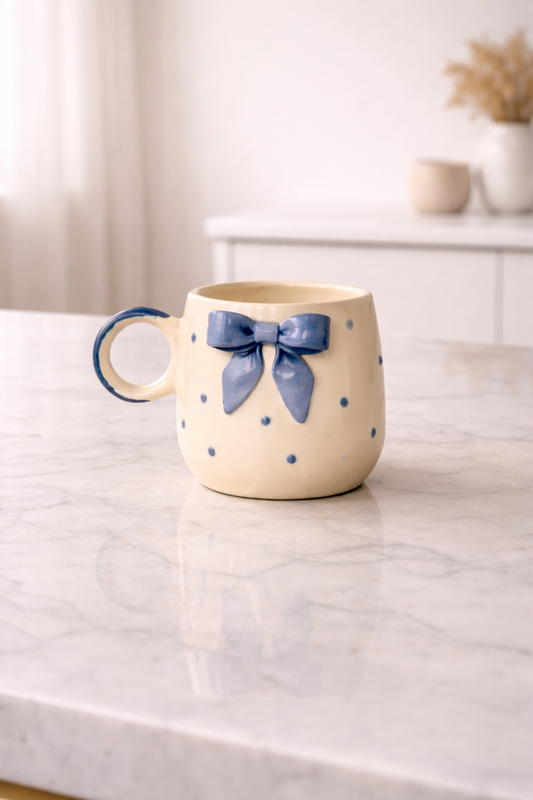 Deep Blue Bow Mug 💙