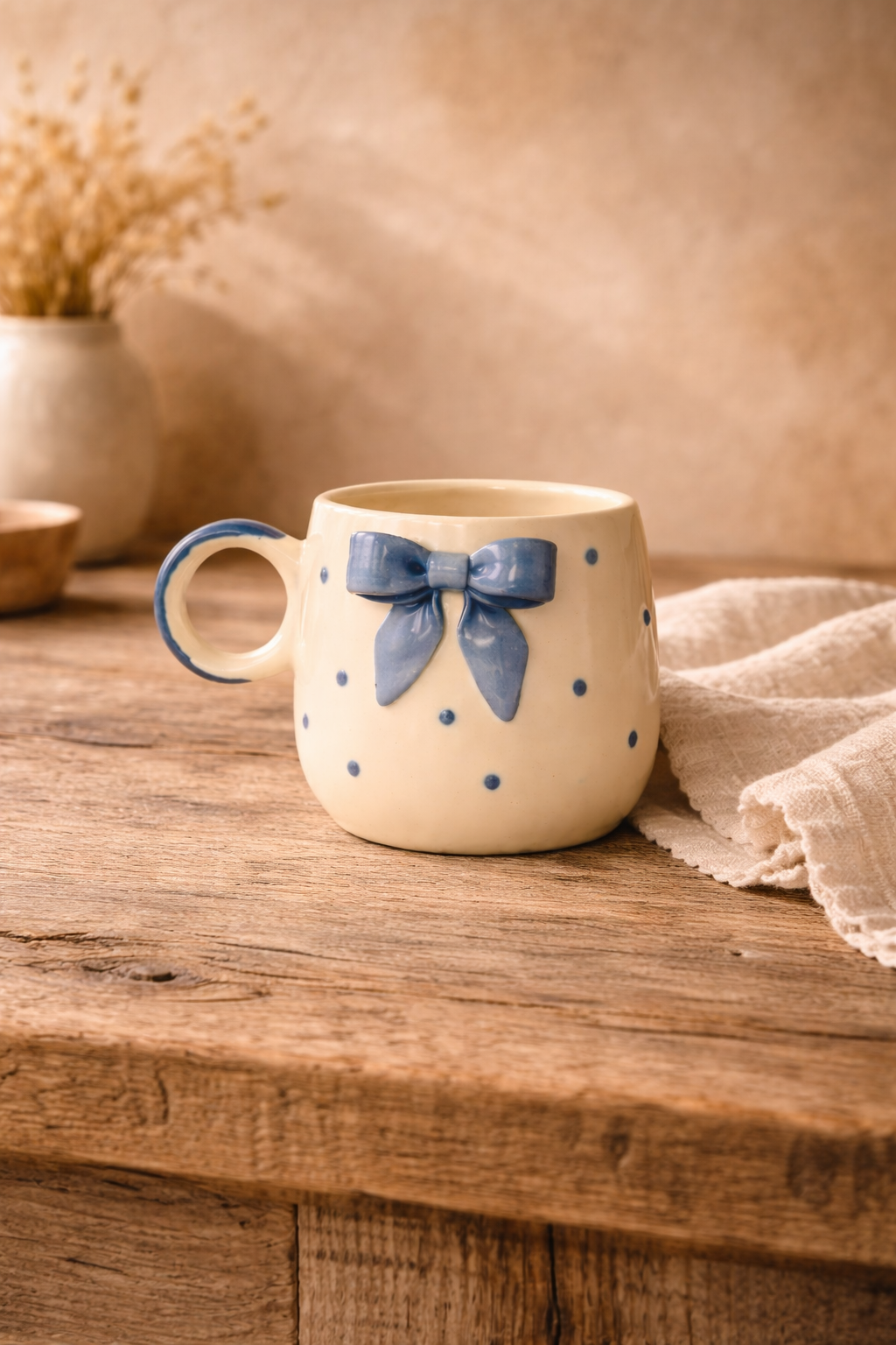 Deep Blue Bow Mug 💙