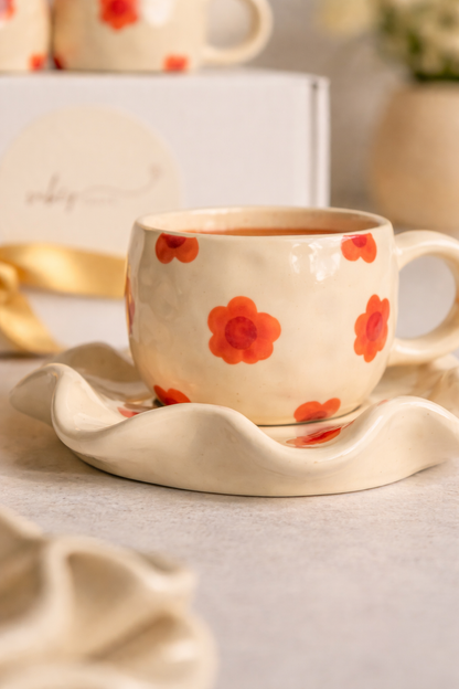 Berry Bloom Print Cup & Coaster Set 🌸