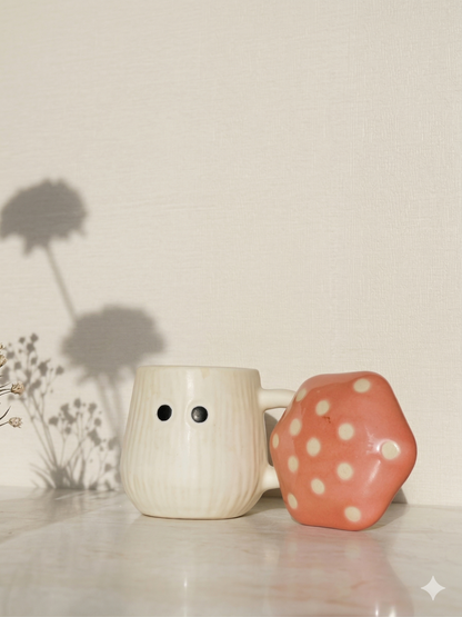 Mushroom Magic Mug with Lid - Pink