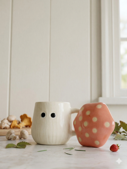 Mushroom Magic Mug with Lid - Pink