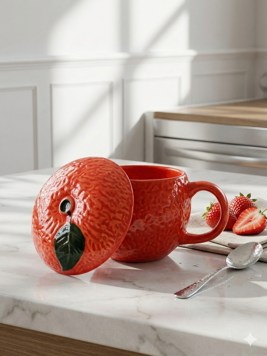 Orange Crush Mug with lid - Set of 1
