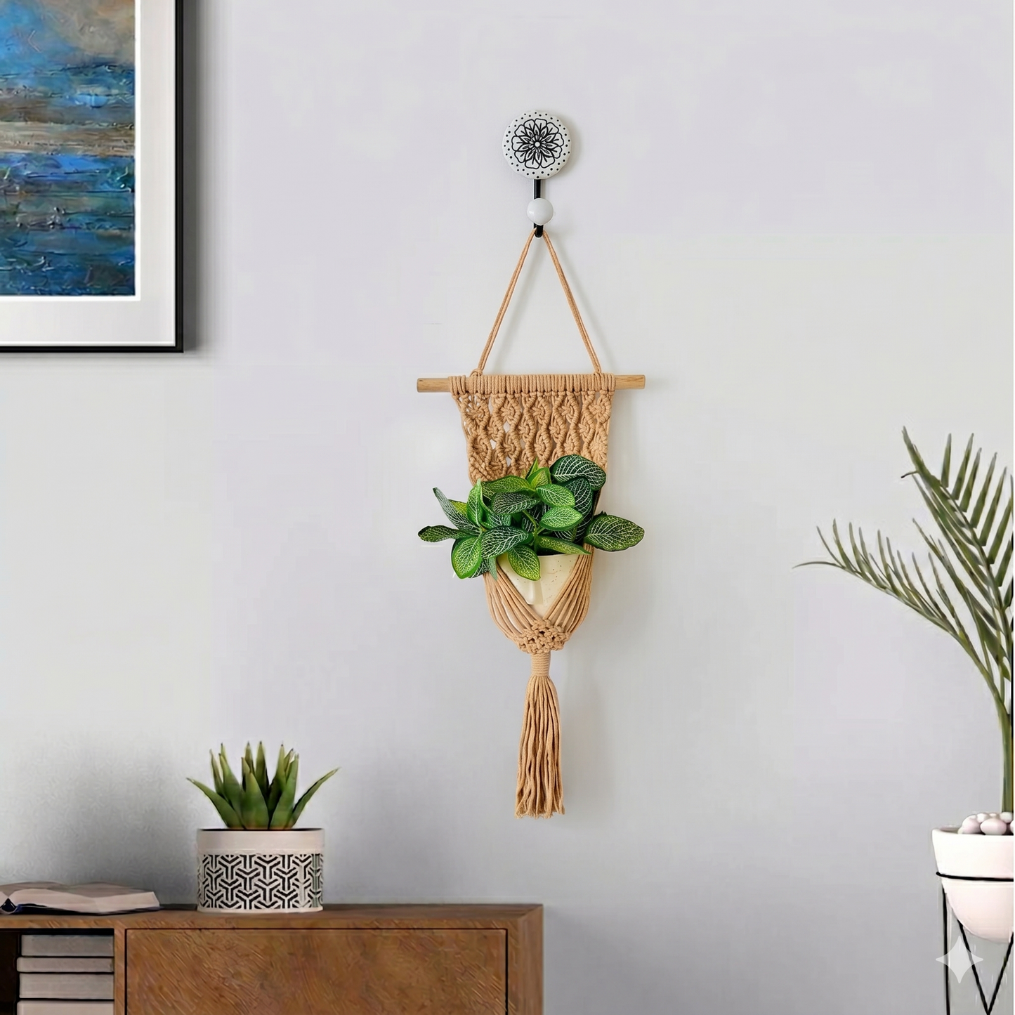 Peace Knot Planter Hanger Set – Caramel Brown