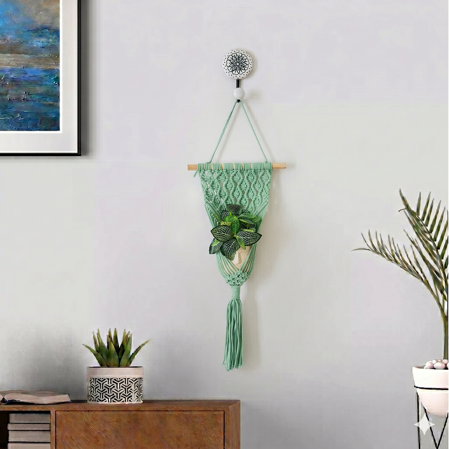 Peace Knot Planter Hanger Set – Mint