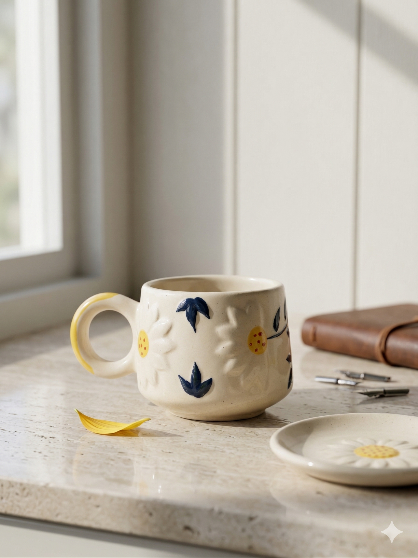 Sun Bloom Cup & Coaster Set – Set of 6