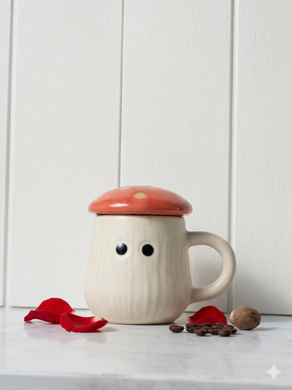 Mushroom Magic Mug with Lid - Pink