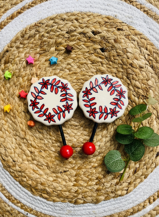 Red Leaf Ceramic Wall Hook