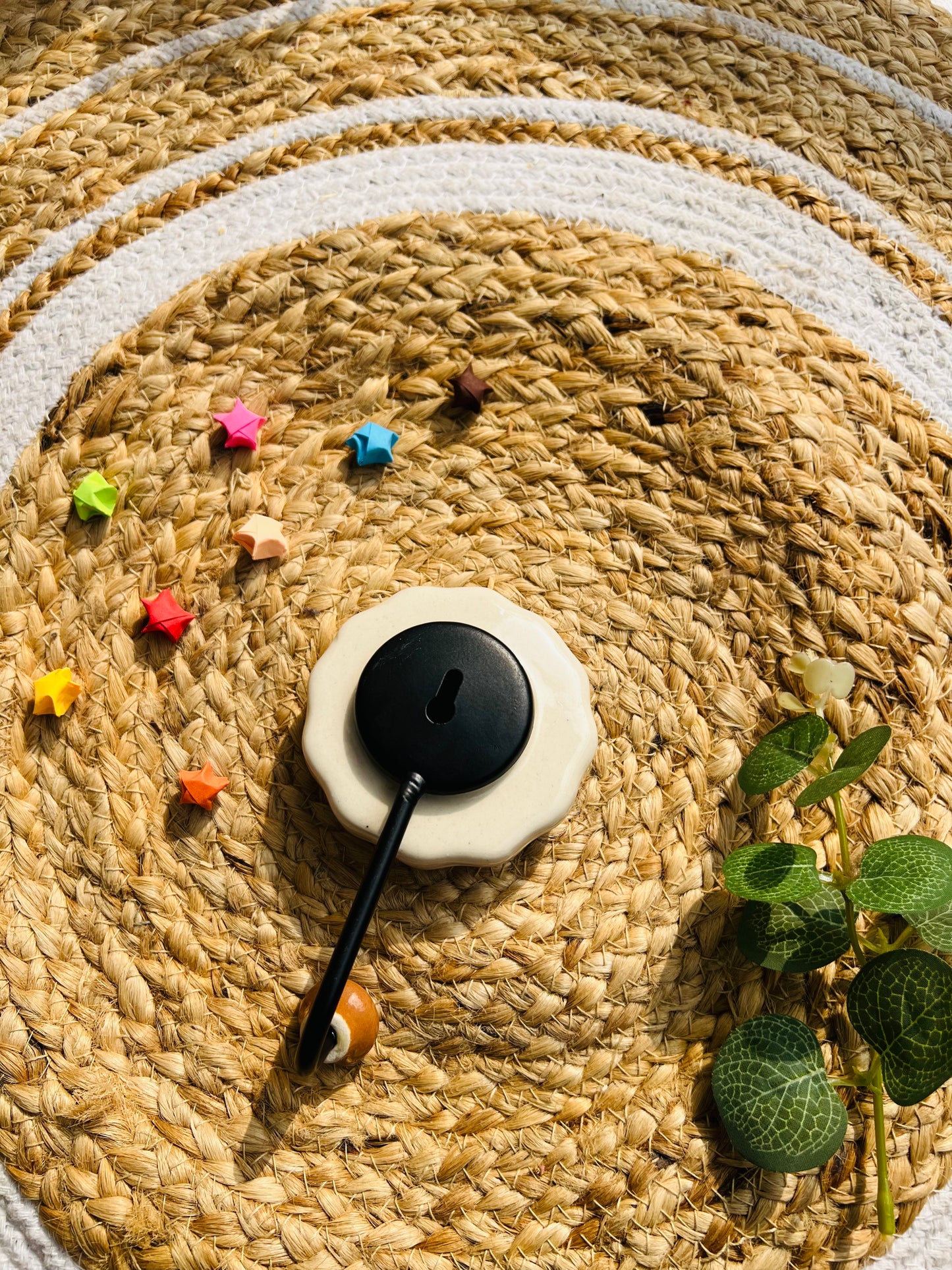 Orange Bloom Ceramic Hook